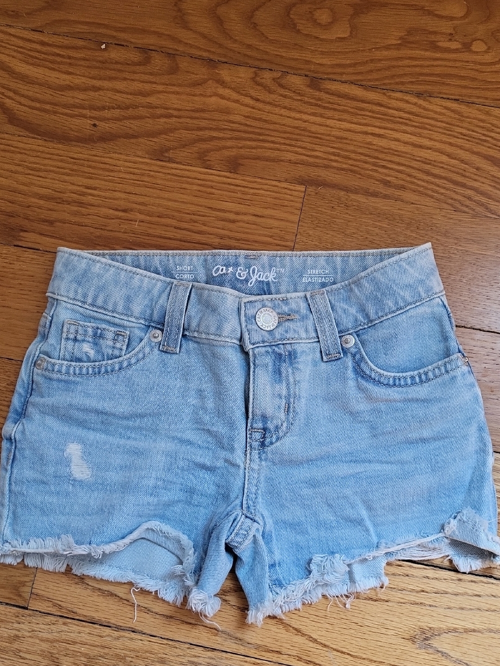 Little Girls Raw Hem Denim Shorts